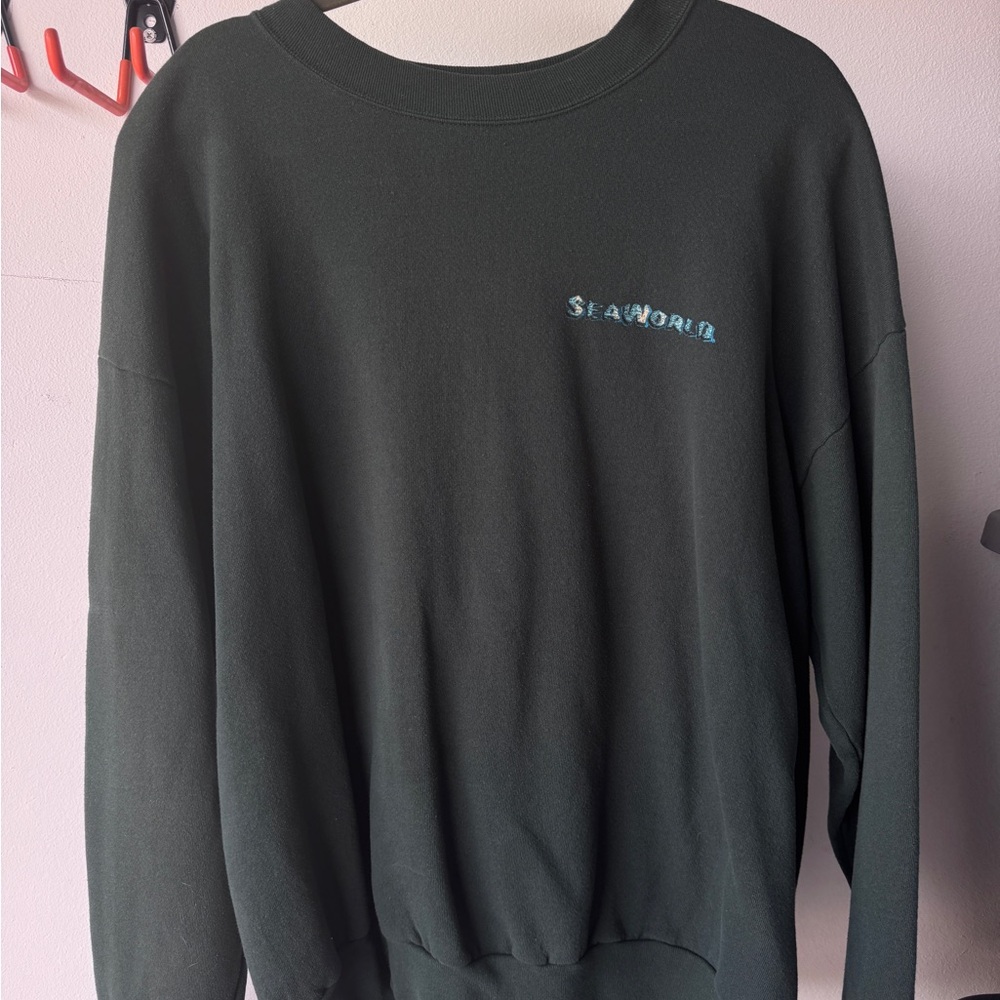 Sea World Polar Bear Dark Green Crewneck Sweatshirt